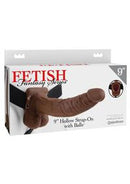Fetish Fantasy Series Hollow Strap-On Dildo with Balls and Stretchy Harness 9in - Vanilla