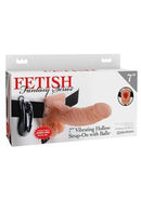 Fetish Fantasy Series Vibrating Hollow Strap-On Dildo with Balls and Harness with Remote Control 7in