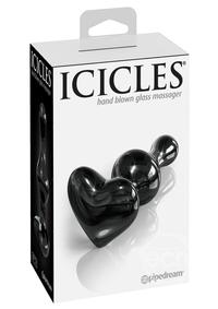 Icicles No 75 Beaded Heart Shaped Glass Anal Plug