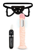 Lux Fetish Realistic Vibrating Dildo with Harness Remote Control
