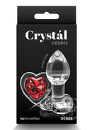 Crystal Desires Red Heart Glass Anal Plugs
