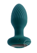 Playboy Spinning Tail Teaser Rechargeable Silicone Rotating Anal Plug with Remote Control - Green