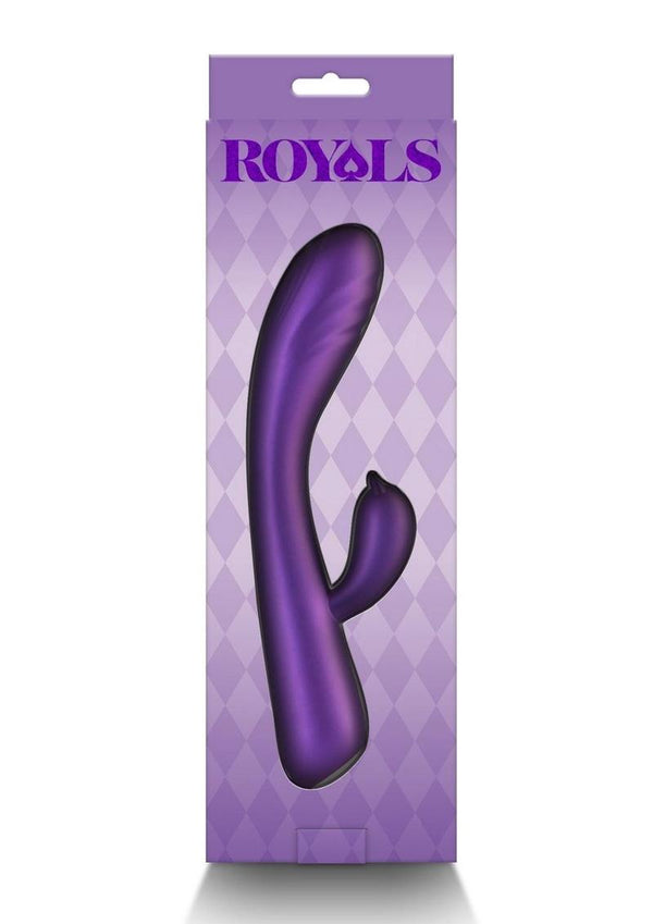 Royals Dutchess Rechargeable Silicone Rabbit Vibrator - Purple