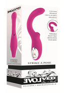 Strike a Pose Rechargeable Silicone Dual Vibrator - Red