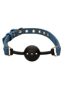 Ride 'em Premium Denim Collection Ball Gag - Blue