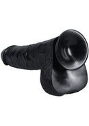 RealRock Ultra Realistic Skin Extra Large Straight Dildo with Balls and Suction Cup 14in - Chocolate