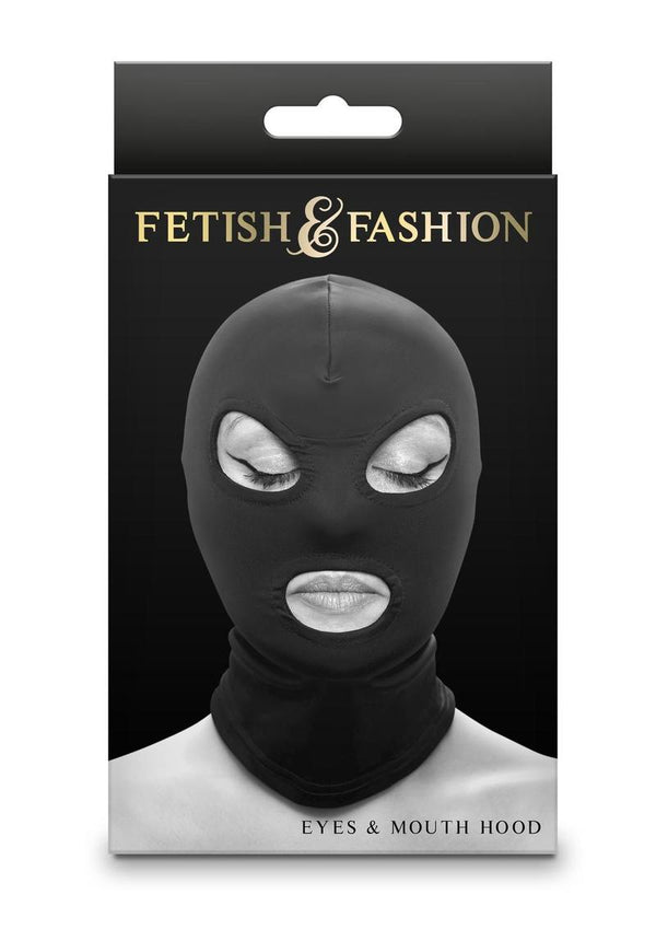 Fetish & Fashion Eyes & Mouth Hood - Black