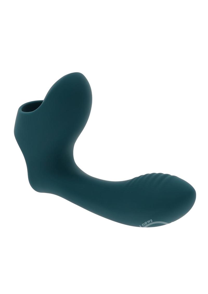 Playboy Wrapped Around Your Finger Silicone Rechargeable Finger Vibrator - Green