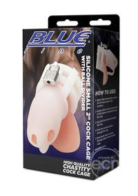 Blue Line Silicone Cock Cage with Ball Divider Small 2in