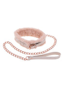 Sex & Mischief Peaches ‘n CreaMe Fur Collar & Leash - Ivory/Rose Gold