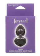 Jewel Black Diamond Heart Anal Plug -Black