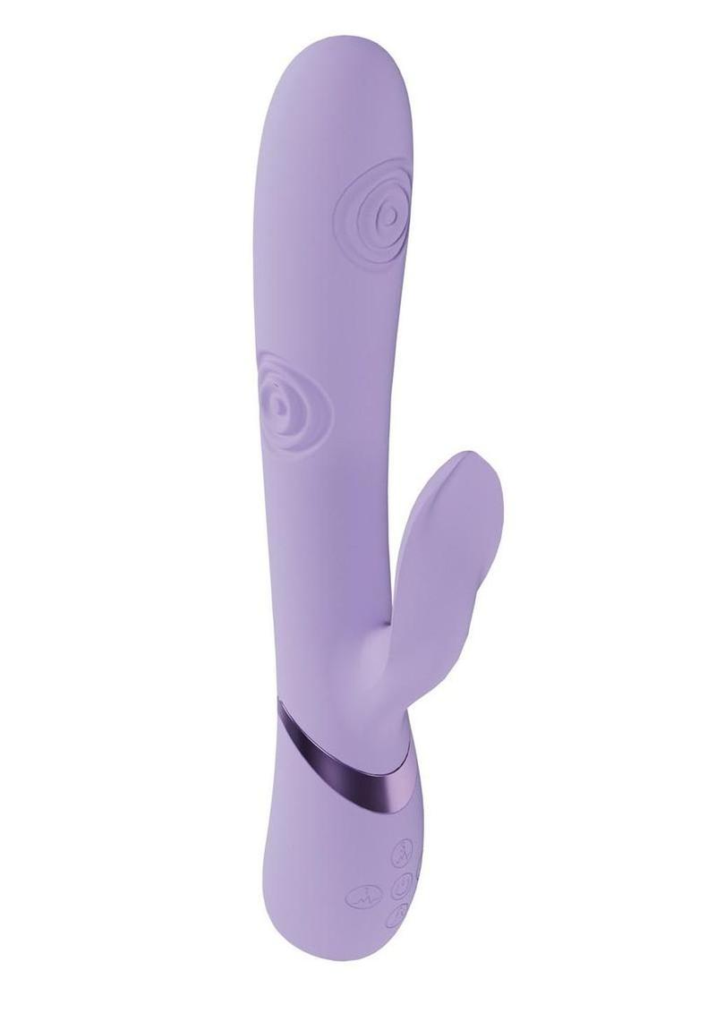 Vive Fronda Silicone Rechargeable Triple Motor G-Spot Vibrating and Tapping Leaf Clit Stimulator - Lavender