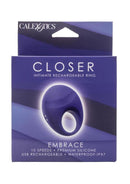 Closer Intimate Rechargeable Ring Embrace Silicone Cock Ring - Purple