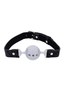 Sex & Mischief Lace Silicone Breathable Ball Gag - Silver/Black