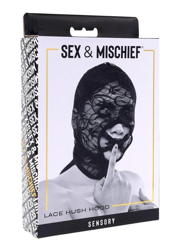 Sex & Mischief Lace Hush Hood - Black