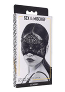 Sex & Mischief Veiled Vision Lace Blindfold - Black