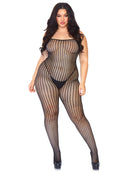 Plus Size Seamless Crochet Net Spaghetti Strap Lingerie Jumpsuit
