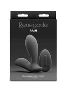 Renegade Rain Rechargeable Silicone Prostate and Taint Massager with Remote Control - Black