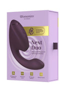 Womanizer Next Duo Rechargeable Silicone Dual G-Spot and Clitoral Stimulator - Dark Purple