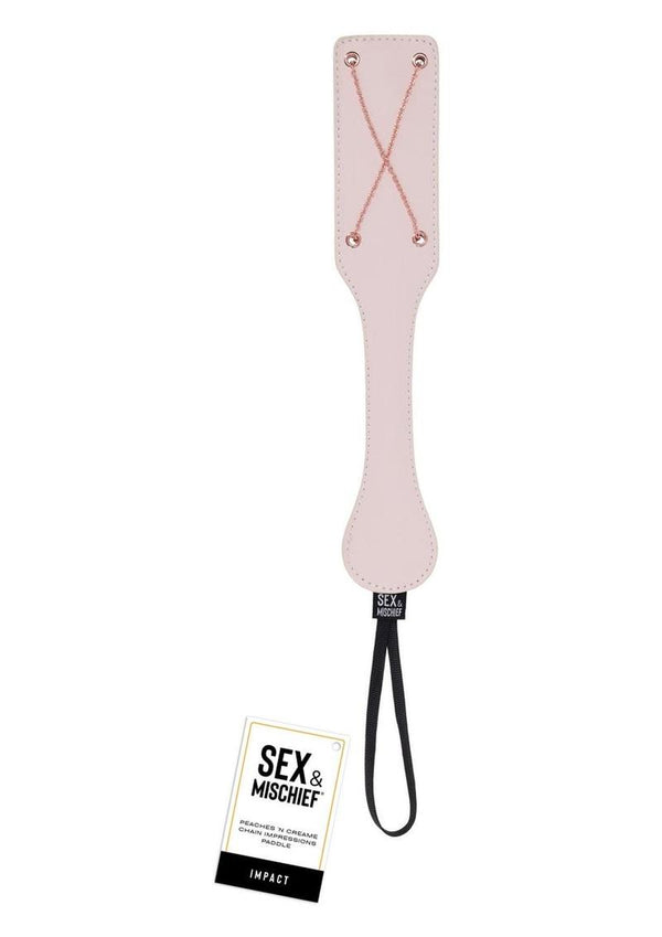 Sex & Mischief Peaches N CreaMe Chain Impressions Paddle - Rose Gold
