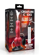 Creature Cocks Hell Hound Squirting Silicone Dildo - Red/Black
