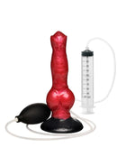 Creature Cocks Hell Hound Squirting Silicone Dildo - Red/Black