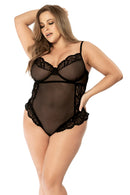 Sheer and lace bodysuit 2x-3x