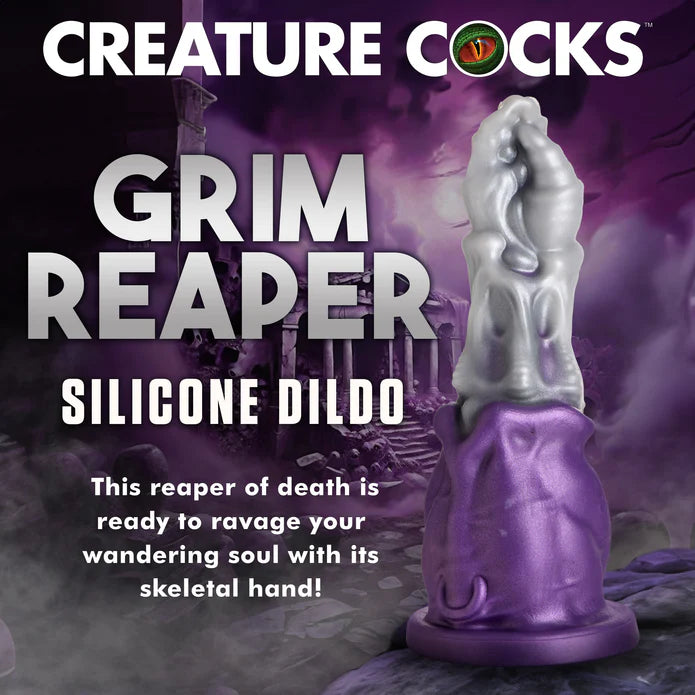 Creature Cocks Grim Reaper Silicone Dildo - Purple/Silver
