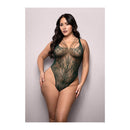 Vixen Enemies To Lovers Seamless Lace Teddy - Green