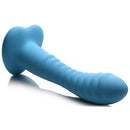 Simply Sweet Ribbed Silicone Dildo-Blue