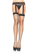 Fence Net Garter Belt Stocking O/S BLACK