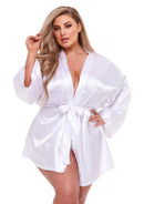 ALL SATIN ROBE - WHITE