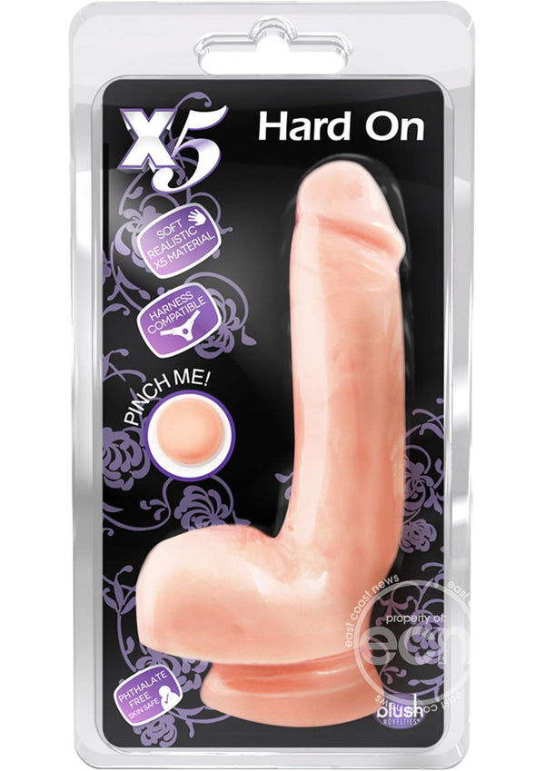 X5 Hard on Dildo With Balls 8.75in