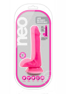 Neo Dual Density Dildo with Balls 6in - Neon Pink