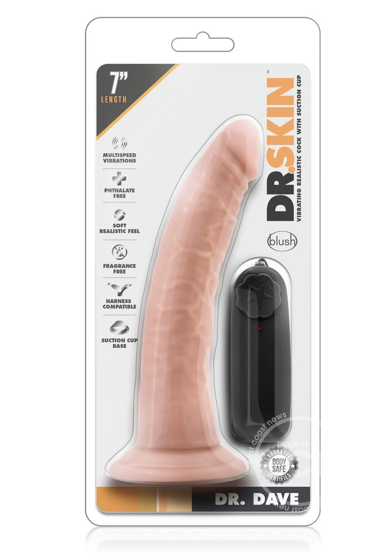 Dr. Skin Dr. Dave Vibrating Dildo with Suction Cup 7in