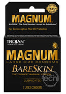 Trojan Magnum Bareskin Lubricated Latex Condoms 3-Pack Large