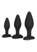 Silicone Anal Exerciser Anal Plug Set (3 Per Set) - Black