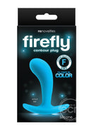 Firefly Contour Plug Silicone Butt Plug Glow In The Dark - Blue