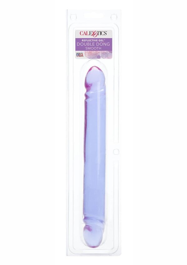 Reflective Gel Smooth Double Dildo 12in - Purple