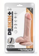 Dr. Skin Plus Posable Dildo with Balls and Suction Cup 6in