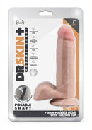 Dr. Skin Plus Posable Dildo with Balls and Suction Cup 7in