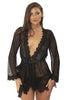 PROVENCE SHEER MESH & LACE ROBE