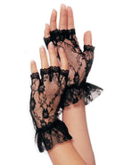 Lace Fingerless Wrist Ruffle Gloves O/S
