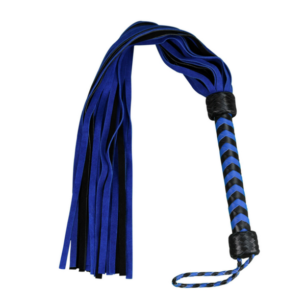 Flogger - Leather 18" Suede Mini Whip 36 Tail Blue