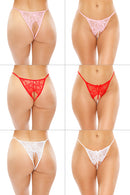 Calla Crotchless Lace Pearl Panty