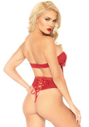 2 Pc Satin Ribbon Gift Bandeau With Hook-N-Eye Back and Matching G-String